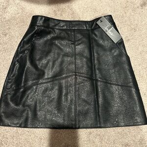 Lulu's Black Faux Leather Mini Skirt